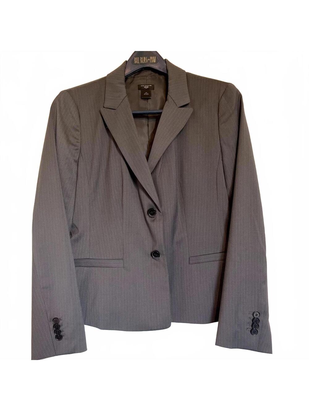 Ann Taylor Gray Pinstripe 2-Piece Pant Suit – Classic Career Set